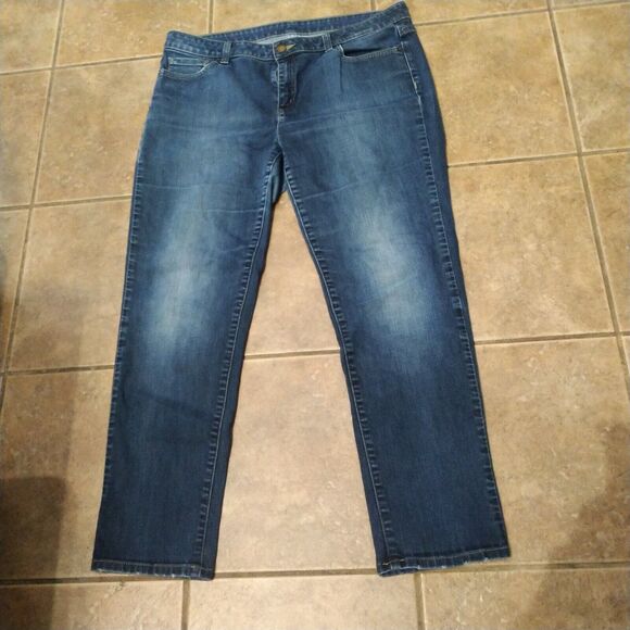 Michael Kors Jeans Women's Size 10 Blue Dark Wash Straight Leg Stretch Denim - Picture 1 of 13